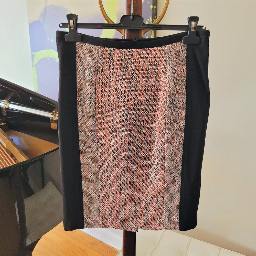 Anthro Yoana Baraschi Black and Tweed Pencil Skirt US 6